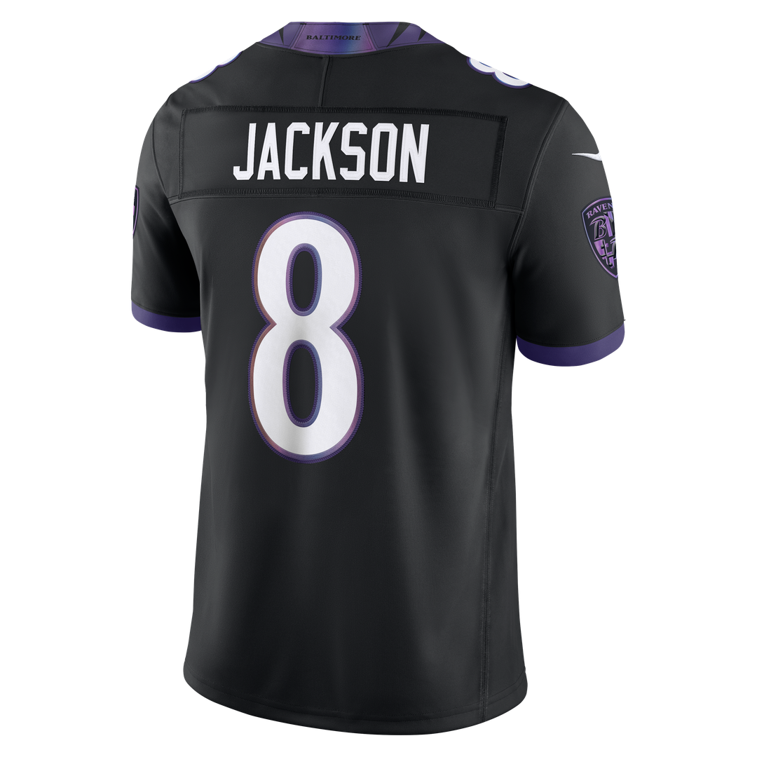 Baltimore Ravens Lamar Jackson White Vapor F.U.S.E. Stitched Limited Jersey | NFL Football Jersey