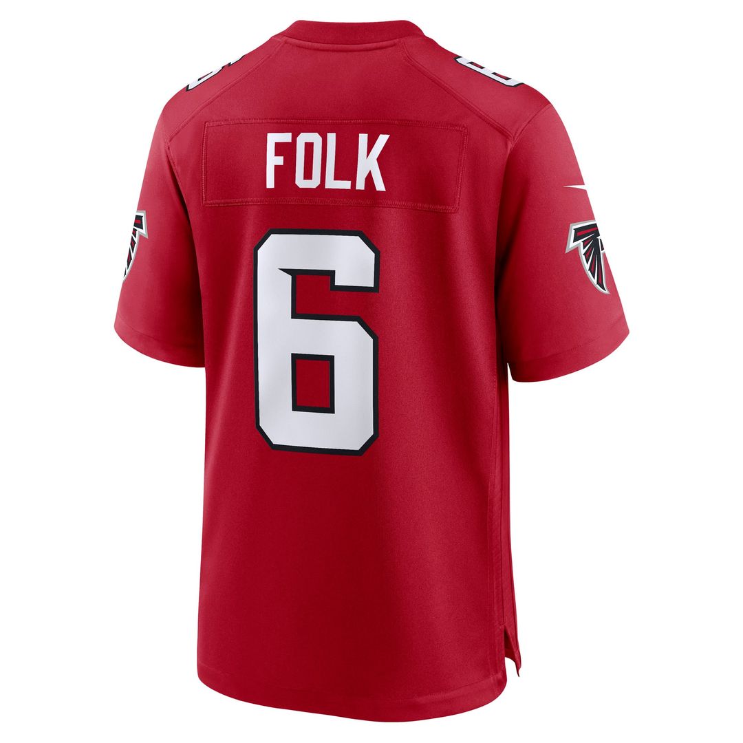 Atlanta Falcons Nick Folk Red Team Game Jersey | NFL Football Jersey