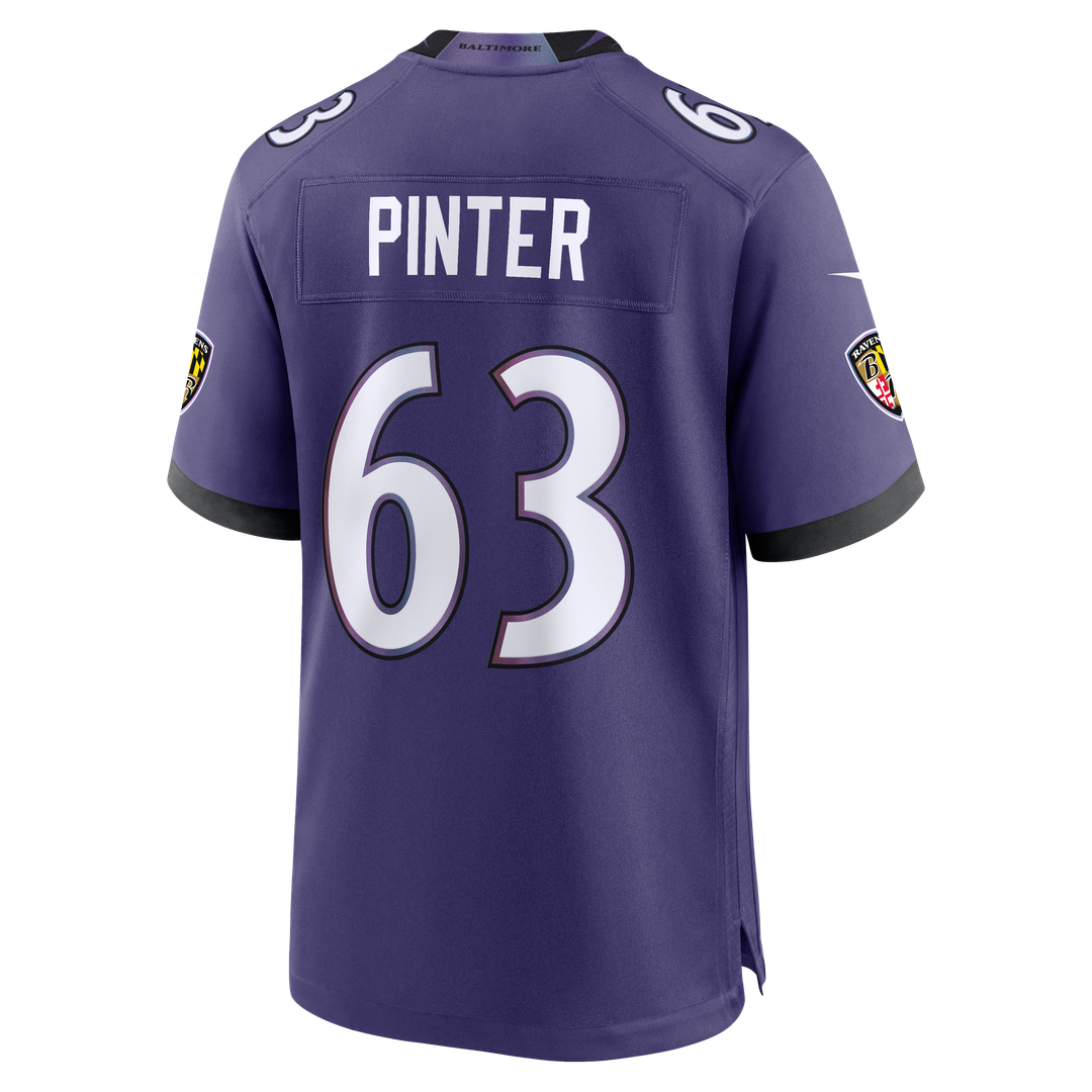 Baltimore Ravens Danny Pinter Purple Team Game Jersey | NFL Football Jersey