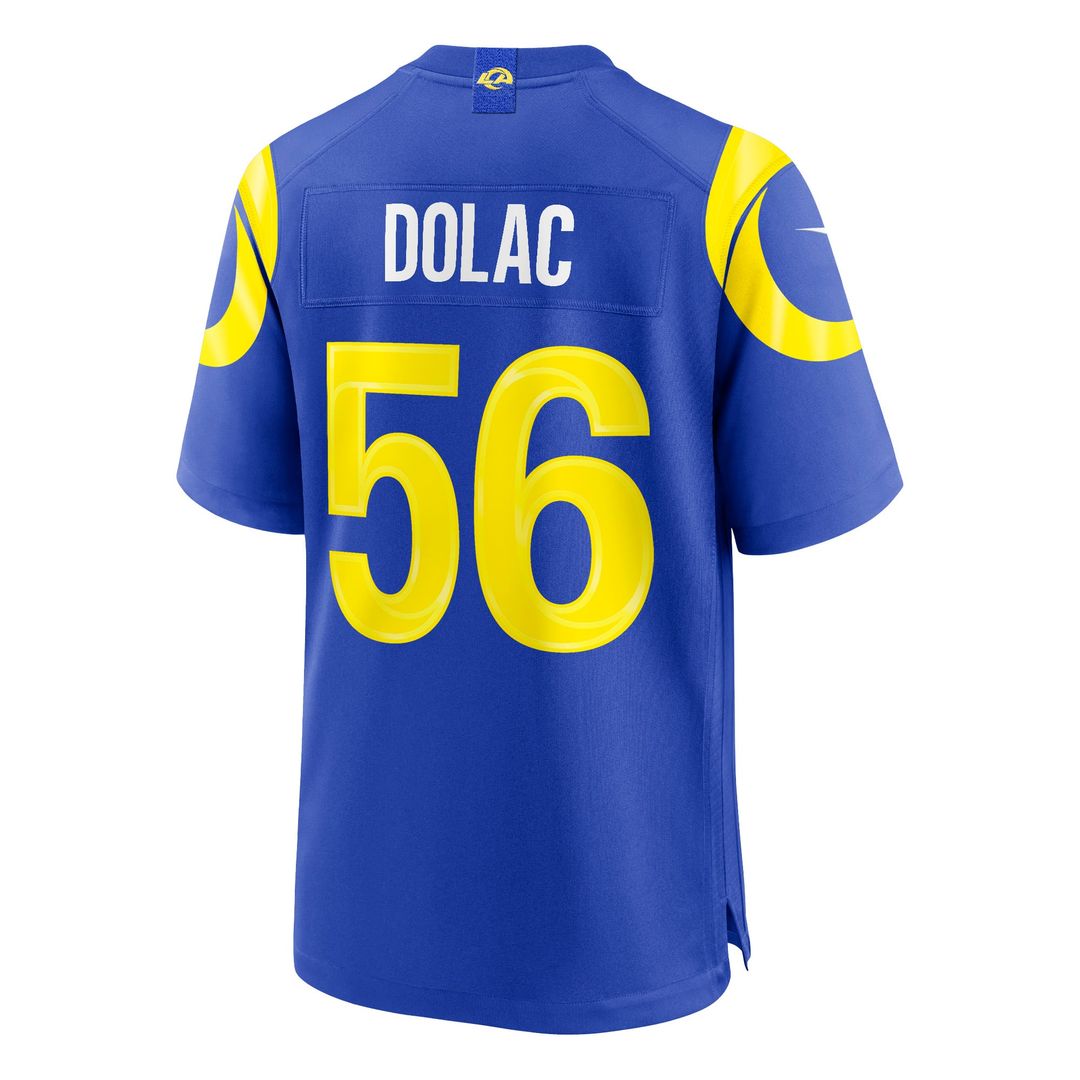 Los Angeles Rams Shaun Dolac Royal Team Game Jersey | NFL Football Jersey