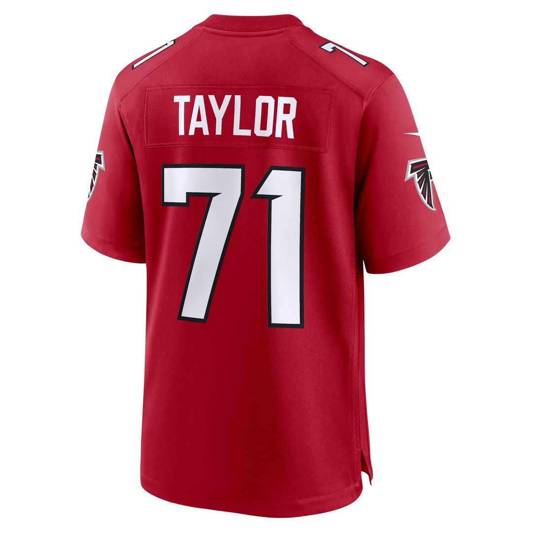 Atlanta Falcons Jawaan Taylor Red Team Game Jersey | NFL Football Jersey