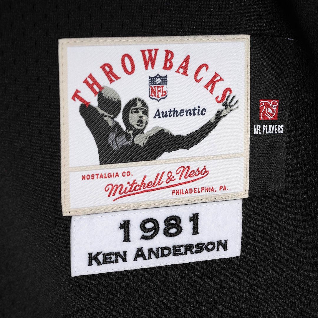 Cincinnati Bengals 1981 Ken Anderson Black Authentic Throwback Retired Player Jersey | NFL Football Jersey