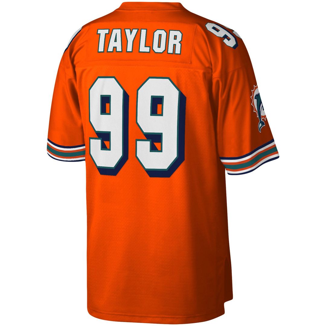 Miami Dolphins Jason Taylor Orange Big & Tall 2004 Retired Player Replica Jersey | NFL Football Jersey