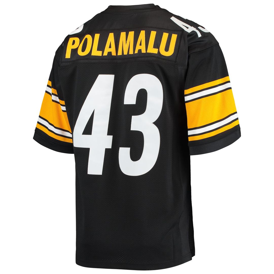 Pittsburgh Steelers 2007 Troy Polamalu Black Authentic Throwback Retired Player Jersey | NFL Football Jersey