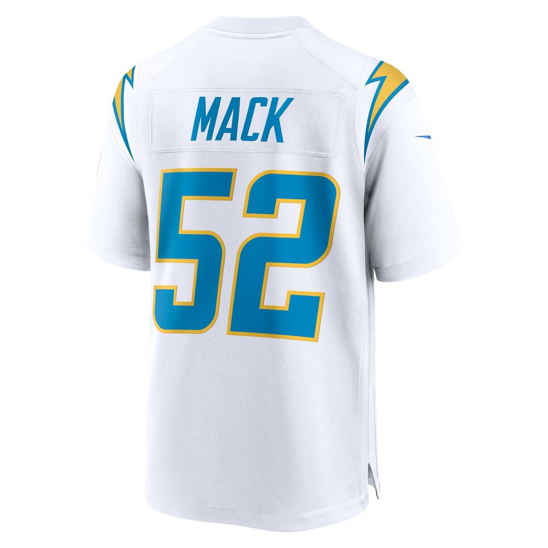 Los Angeles Chargers Khalil Mack White Game Jersey | NFL Football Jersey
