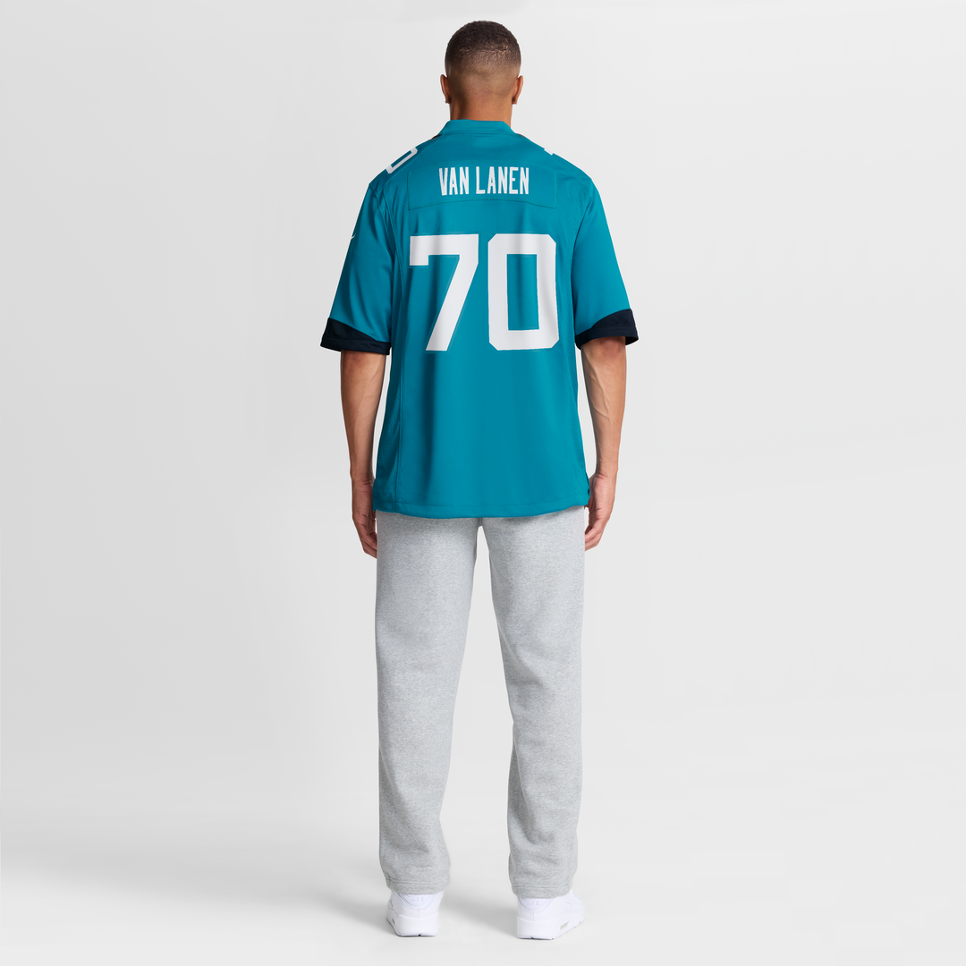 Jacksonville Jaguars Cole Van Lanen Teal Game Player Jersey | NFL Football Jersey