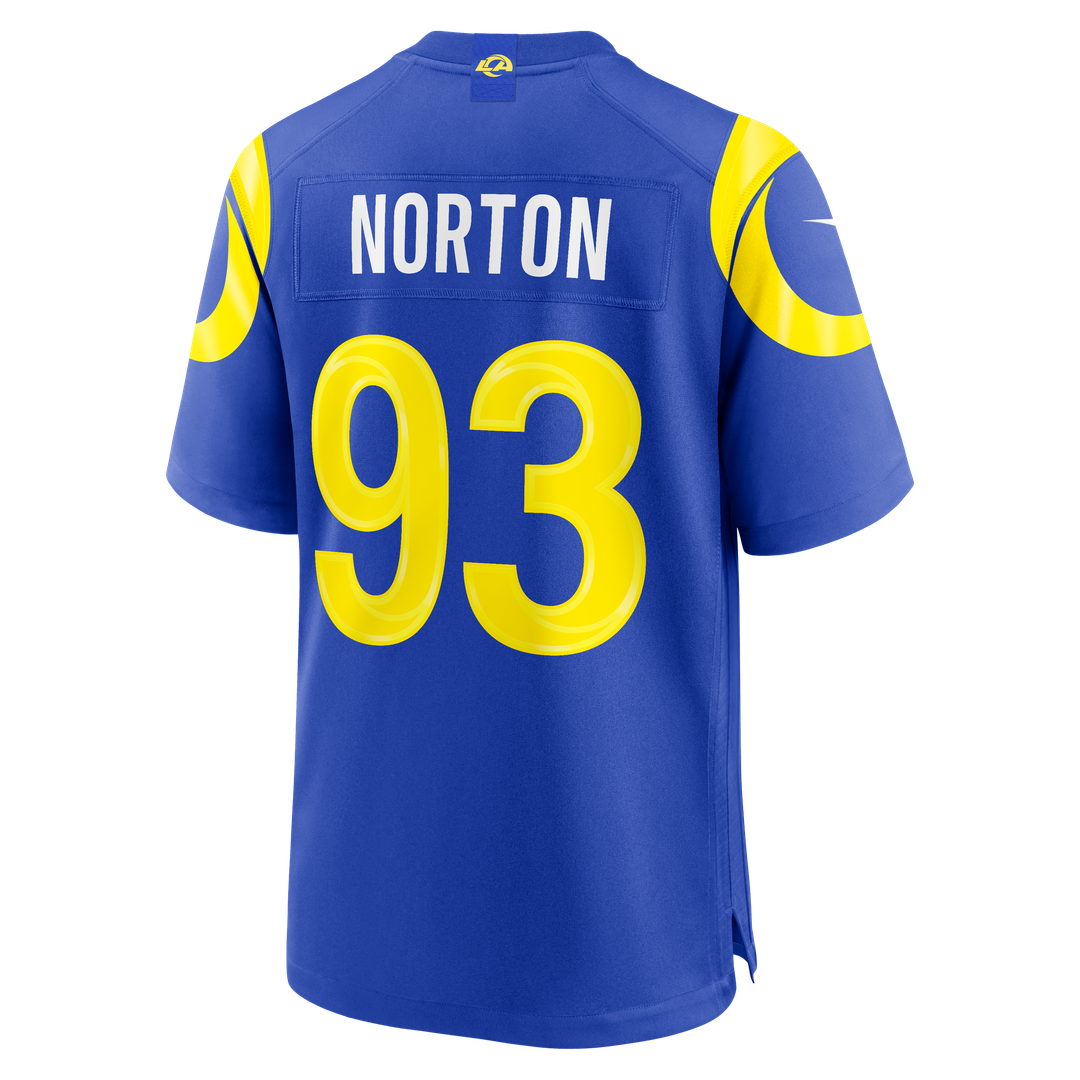 Los Angeles Rams Bill Norton Royal Team Game Jersey | NFL Football Jersey