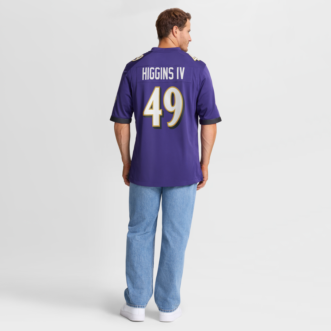Baltimore Ravens Jay Higgins IV Purple Team Game Jersey | NFL Football Jersey