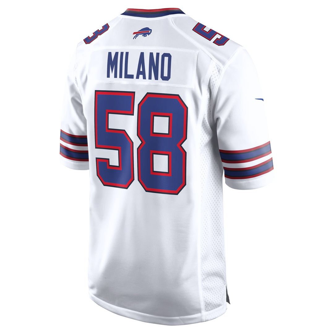 Buffalo Bills Matt Milano White Away Game Player Jersey | NFL Football Jersey