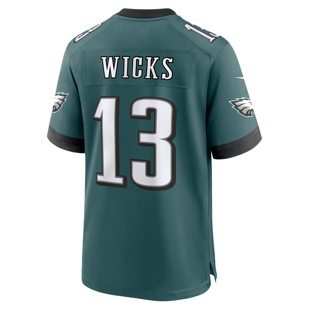 Philadelphia Eagles Dontayvion Wicks Midnight Green Team Game Jersey | NFL Football Jersey