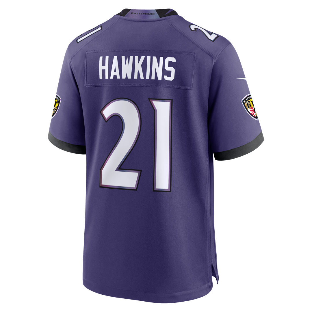 Baltimore Ravens Jaylinn Hawkins Purple Team Game Jersey | NFL Football Jersey