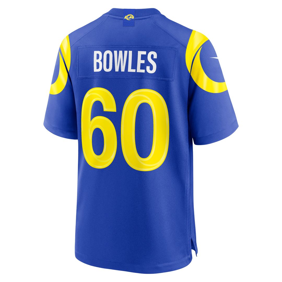 Los Angeles Rams Wyatt Bowles Royal Team Game Jersey | NFL Football Jersey