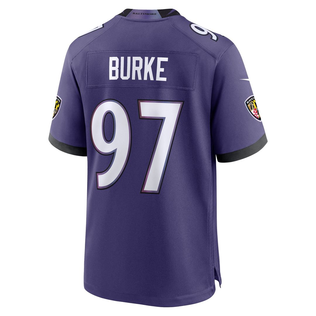 Baltimore Ravens Ethan Burke Purple Team Game Jersey | NFL Football Jersey