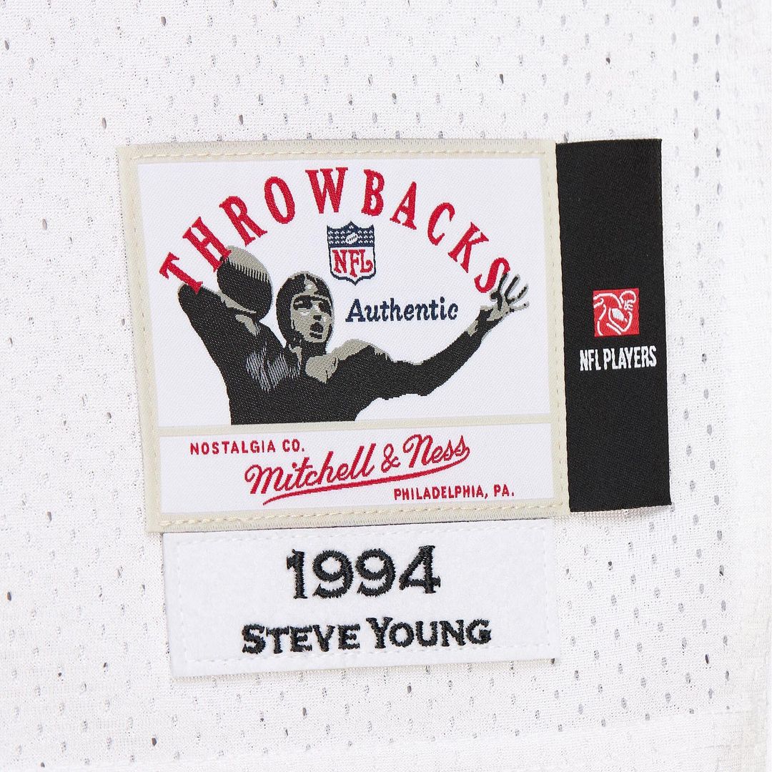 San Francisco 49ers 1994 Steve Young White Authentic Throwback Retired Player Jersey | NFL Football Jersey