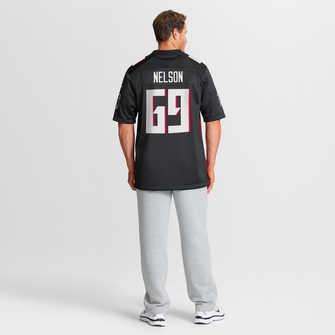 Atlanta Falcons Jack Nelson Black Team Game Jersey | NFL Football Jersey