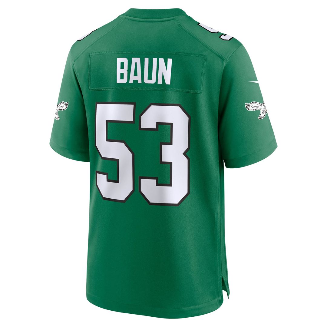Philadelphia Eagles Zack Baun Kelly Green Alternate Game Jersey | NFL Football Jersey