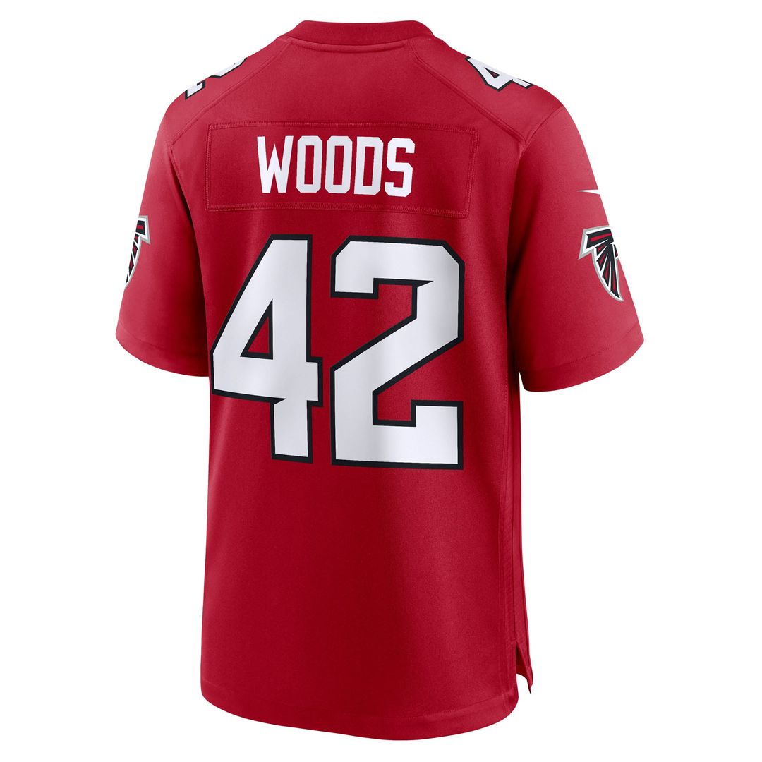 Atlanta Falcons Josh Woods Red Team Game Jersey | NFL Football Jersey