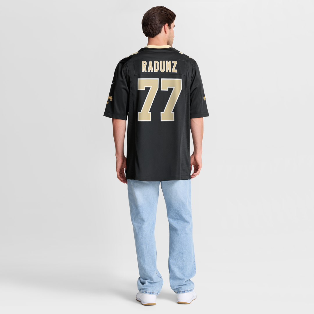 New Orleans Saints Dillon Radunz Black Team Game Jersey | NFL Football Jersey