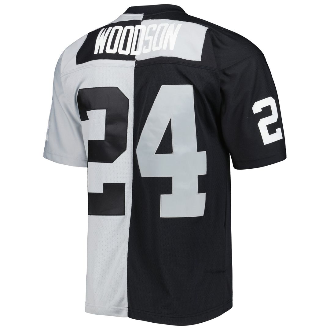 Las Vegas Raiders Charles Woodson Black/Silver 1998 Split Legacy Replica Jersey | NFL Football Jersey