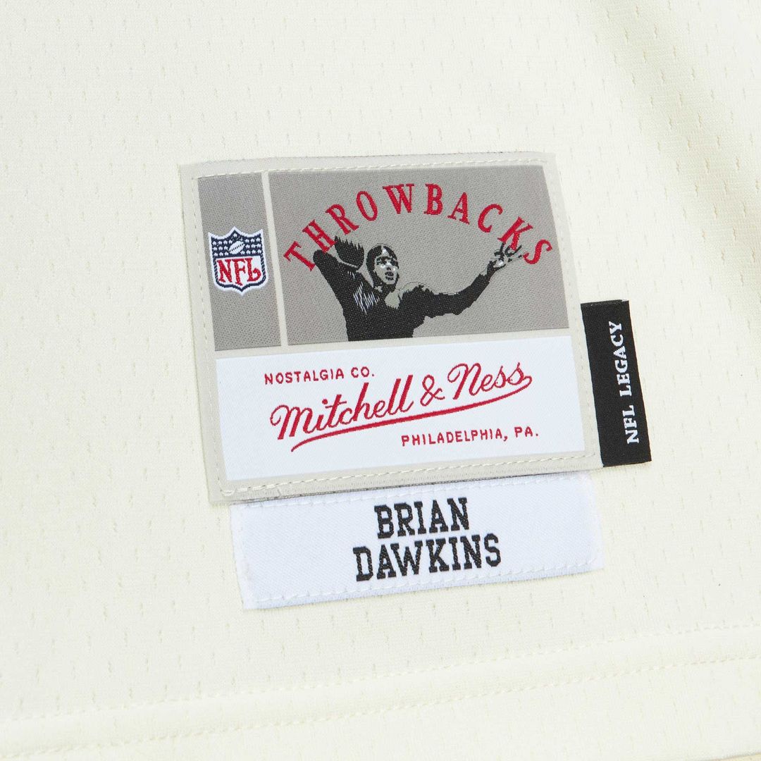 Philadelphia Eagles Brian Dawkins Cream Chainstitch Legacy Jersey | NFL Football Jersey
