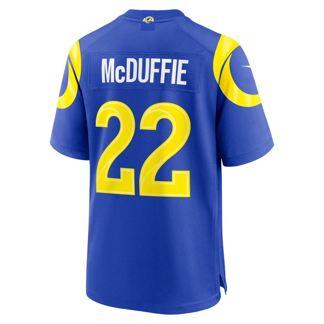 Los Angeles Rams Trent McDuffie Royal Team Game Player Jersey | NFL Football Jersey