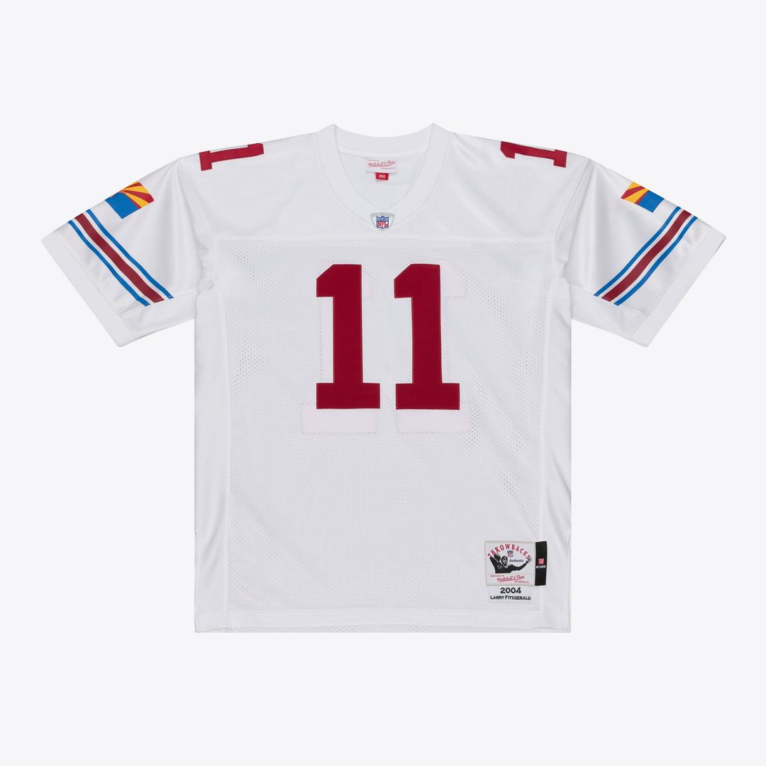 Arizona Cardinals Larry Fitzgerald White 2004 Authentic Throwback Jersey | NFL Football Jersey