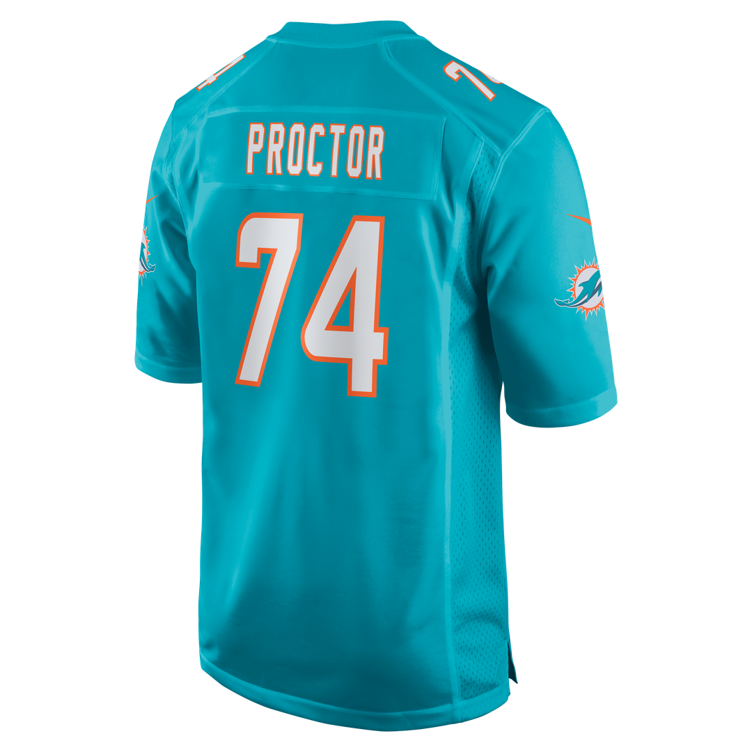 Miami Dolphins Kadyn Proctor Aqua Team Game Jersey | NFL Football Jersey