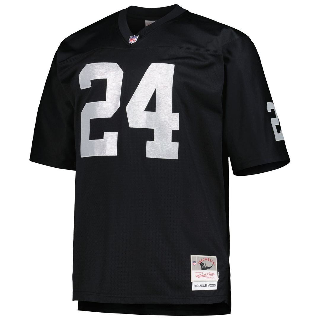 Las Vegas Raiders Charles Woodson Black Big & Tall 1998 Retired Player Replica Jersey | NFL Football Jersey