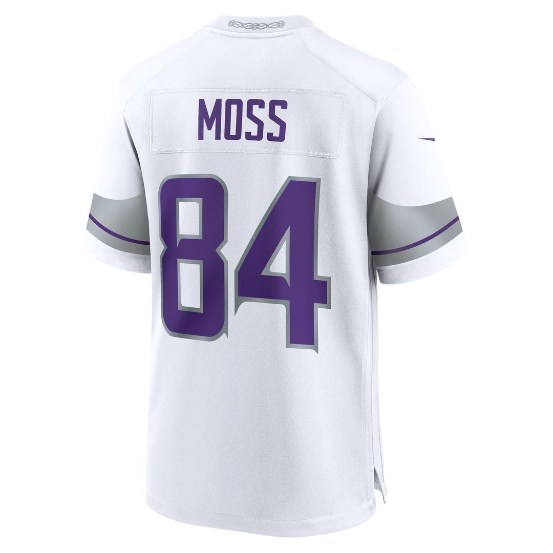 Minnesota Vikings Randy Moss White Alternate Retired Player Game Jersey | NFL Football Jersey