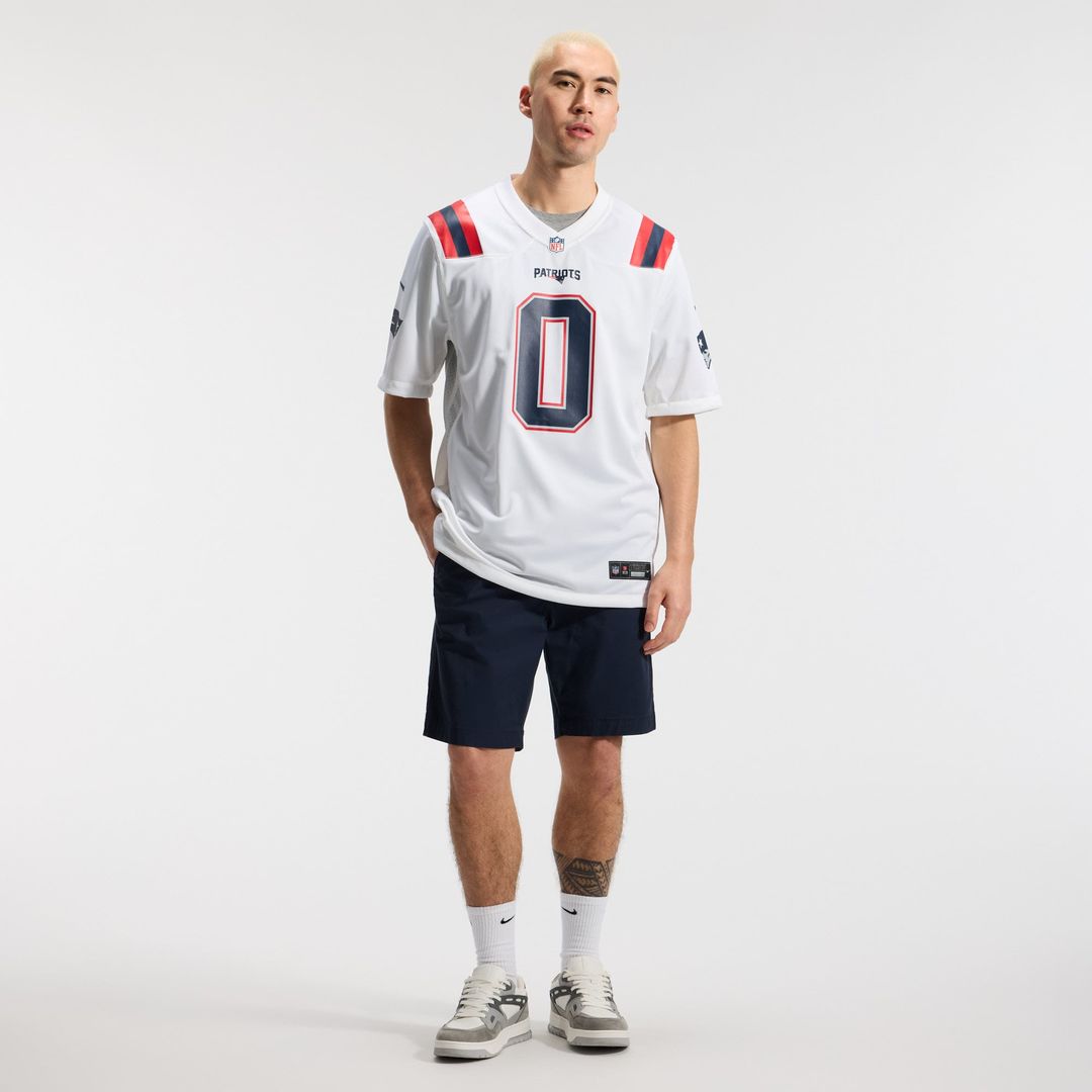 New England Patriots Christian Gonzalez White Game Jersey | NFL Football Jersey