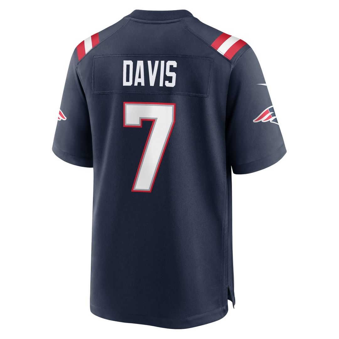 New England Patriots Carlton Davis Navy Team Game Jersey | NFL Football Jersey