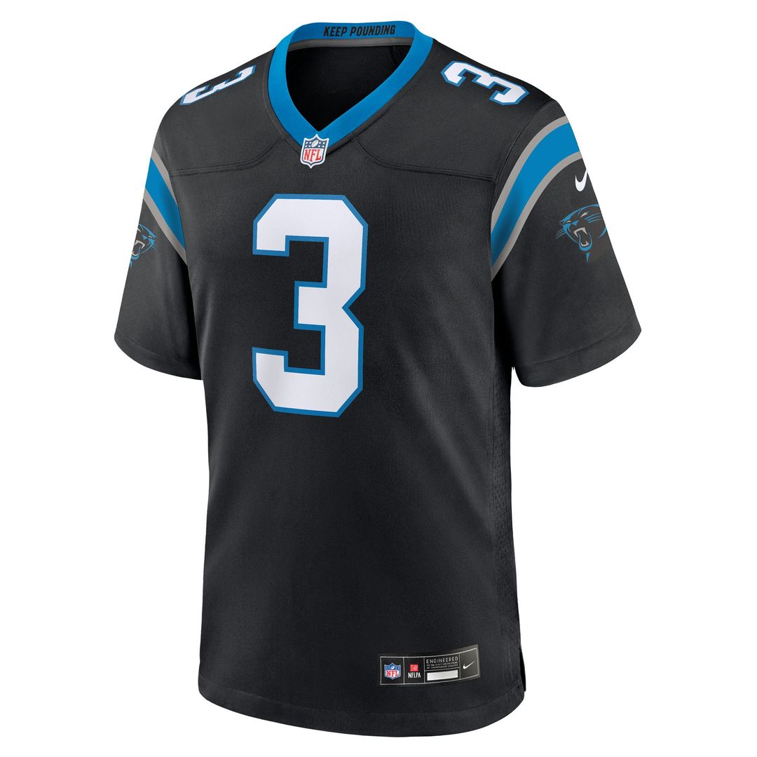 Carolina Panthers Princely Umanmielen Black Team Game Jersey | NFL Football Jersey