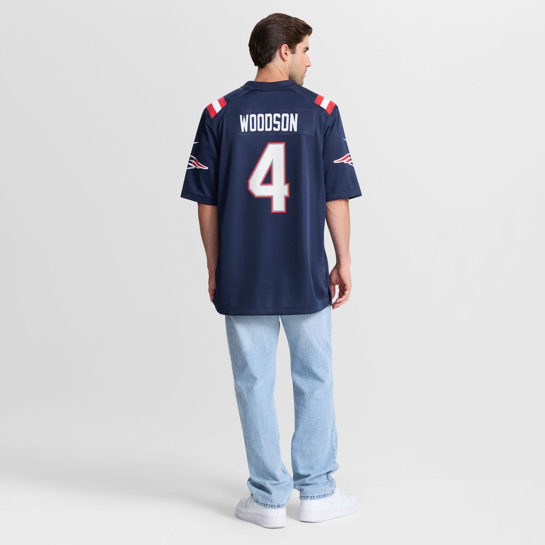 New England Patriots Craig Woodson Navy Team Game Jersey | NFL Football Jersey