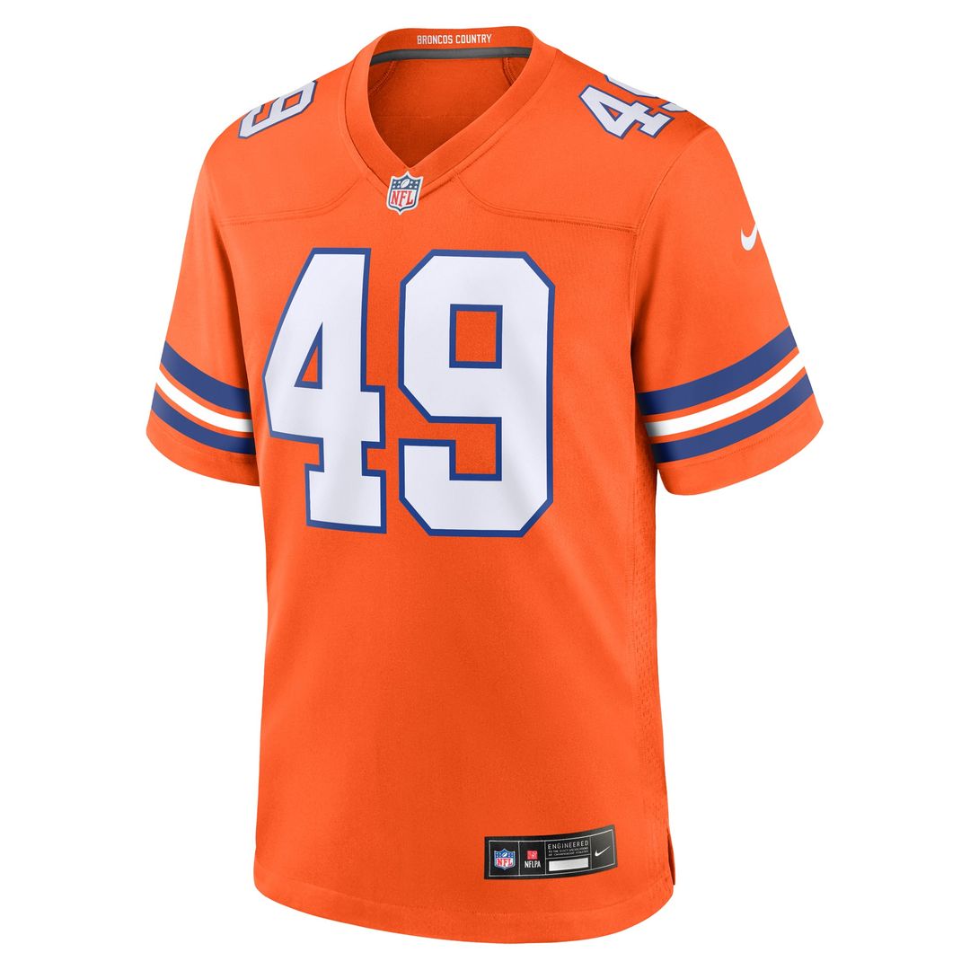 Denver Broncos Dennis Smith Orange Retired Player Alternate Game Jersey | NFL Football Jersey