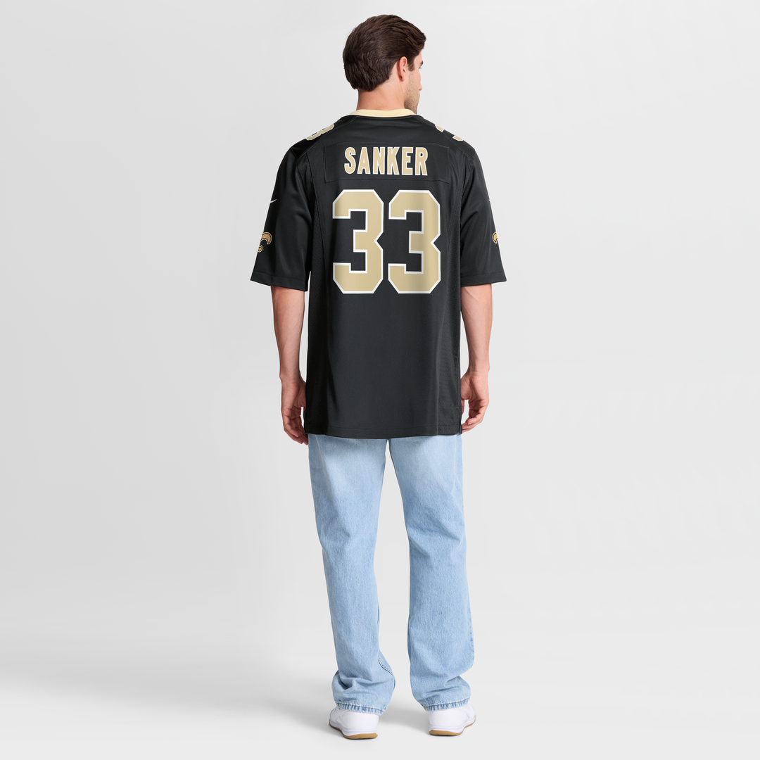 New Orleans Saints Jonas Sanker Black Team Game Jersey | NFL Football Jersey