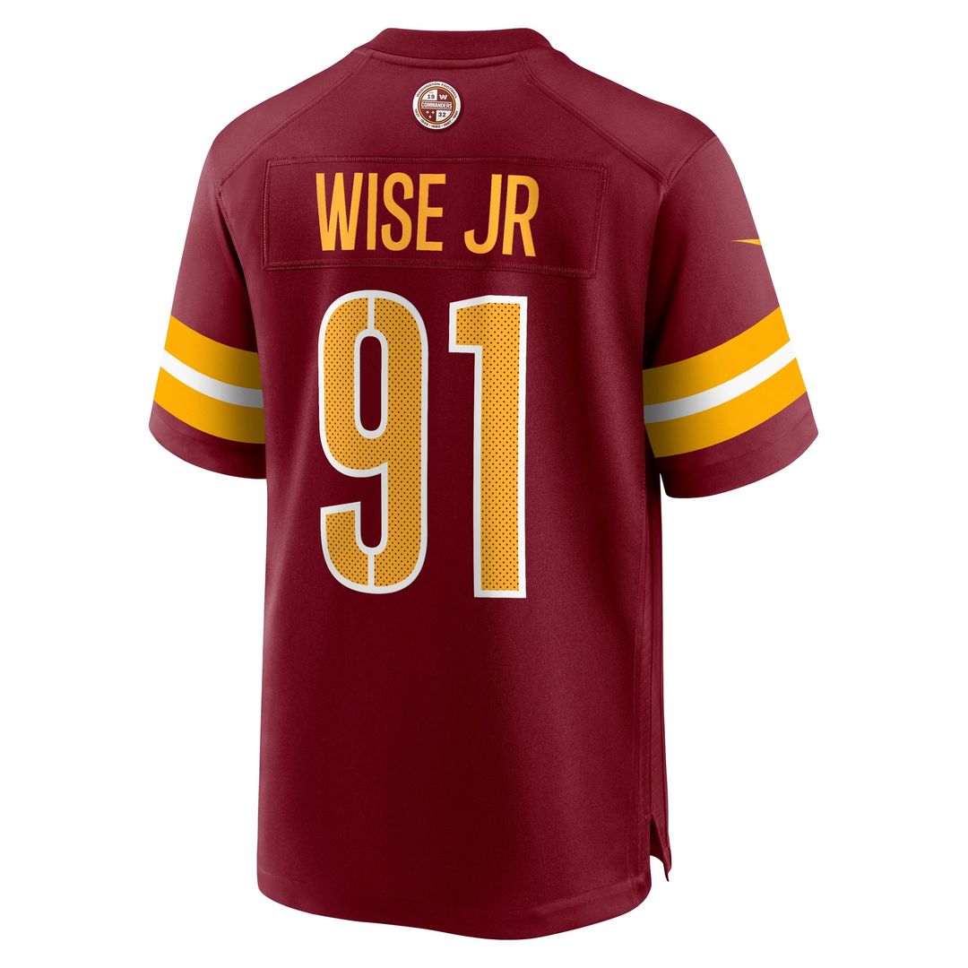 Washington Commanders Deatrich Wise Jr. Burgundy Team Game Jersey | NFL Football Jersey