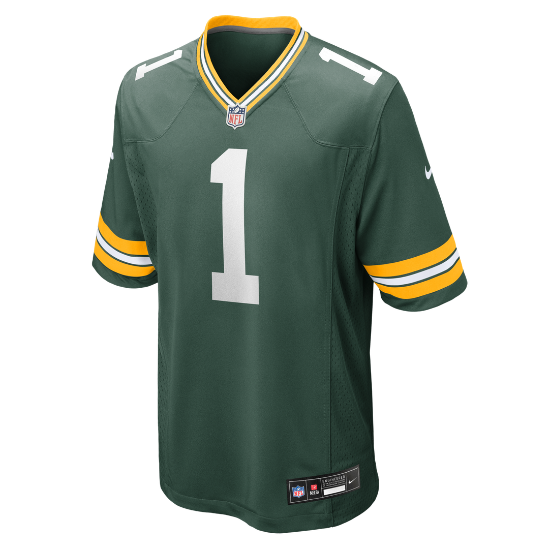 Green Bay Packers Number 1 Groom Green Game Jersey | NFL Football Jersey