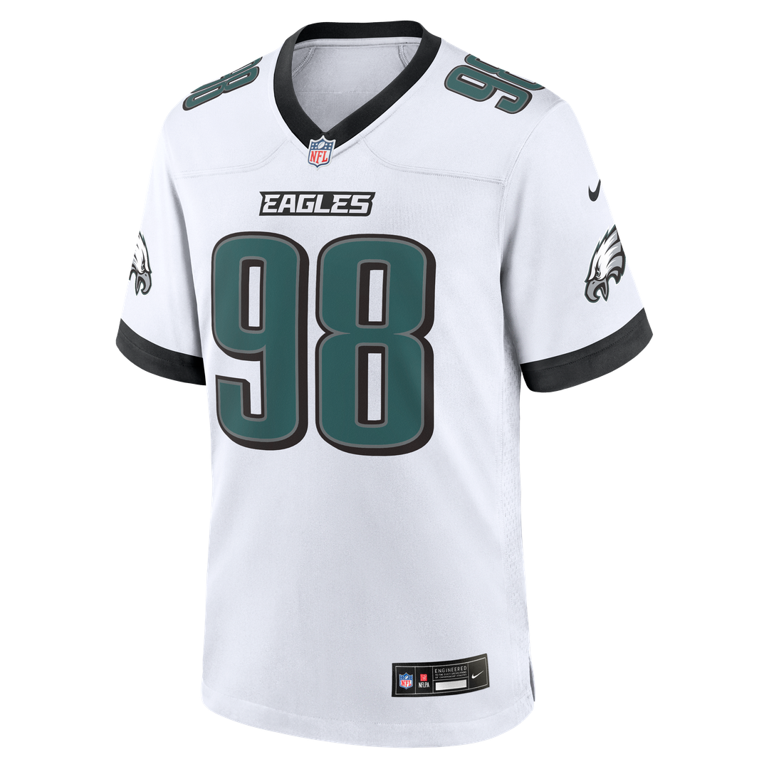 Philadelphia Eagles Jalen Carter White Game Jersey | NFL Football Jersey