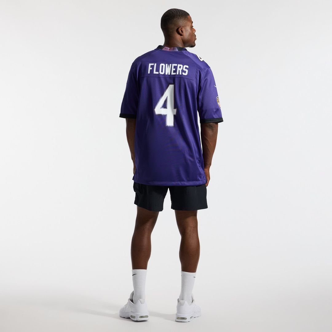 Baltimore Ravens Zay Flowers Purple Team Game Jersey | NFL Football Jersey