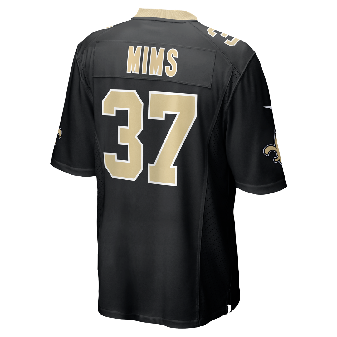 New Orleans Saints Mims Black Team Game Jersey | NFL Football Jersey