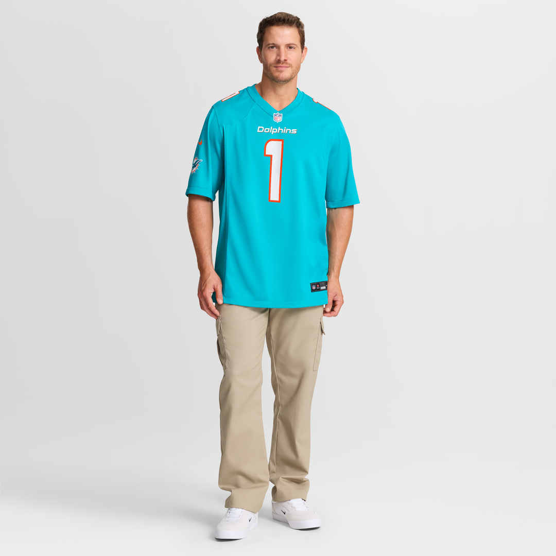 Miami Dolphins Chris Johnson Aqua Team Game Jersey | NFL Football Jersey