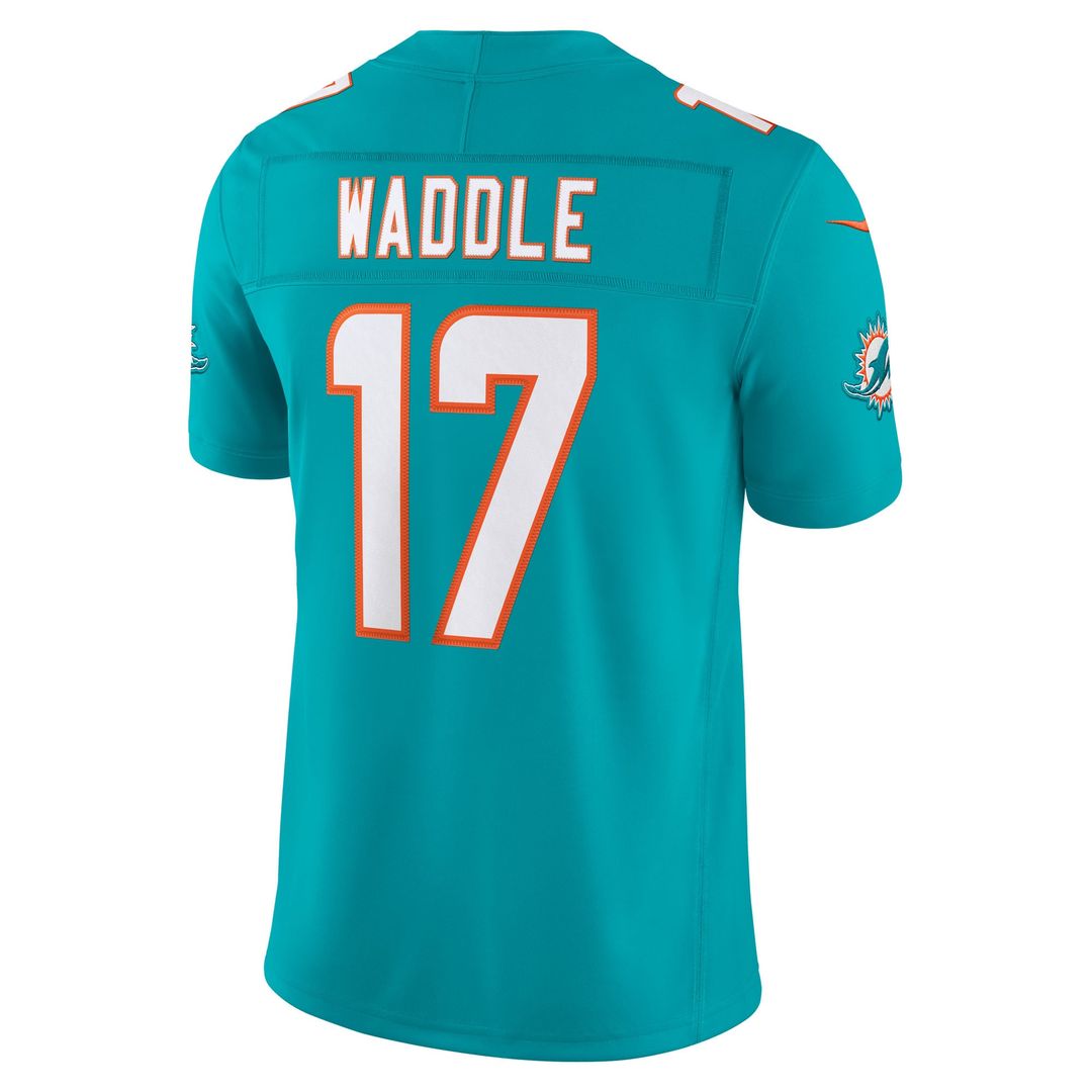 Miami Dolphins Jaylen Waddle Aqua Team Vapor F.U.S.E. Stitched Limited Jersey | NFL Football Jersey