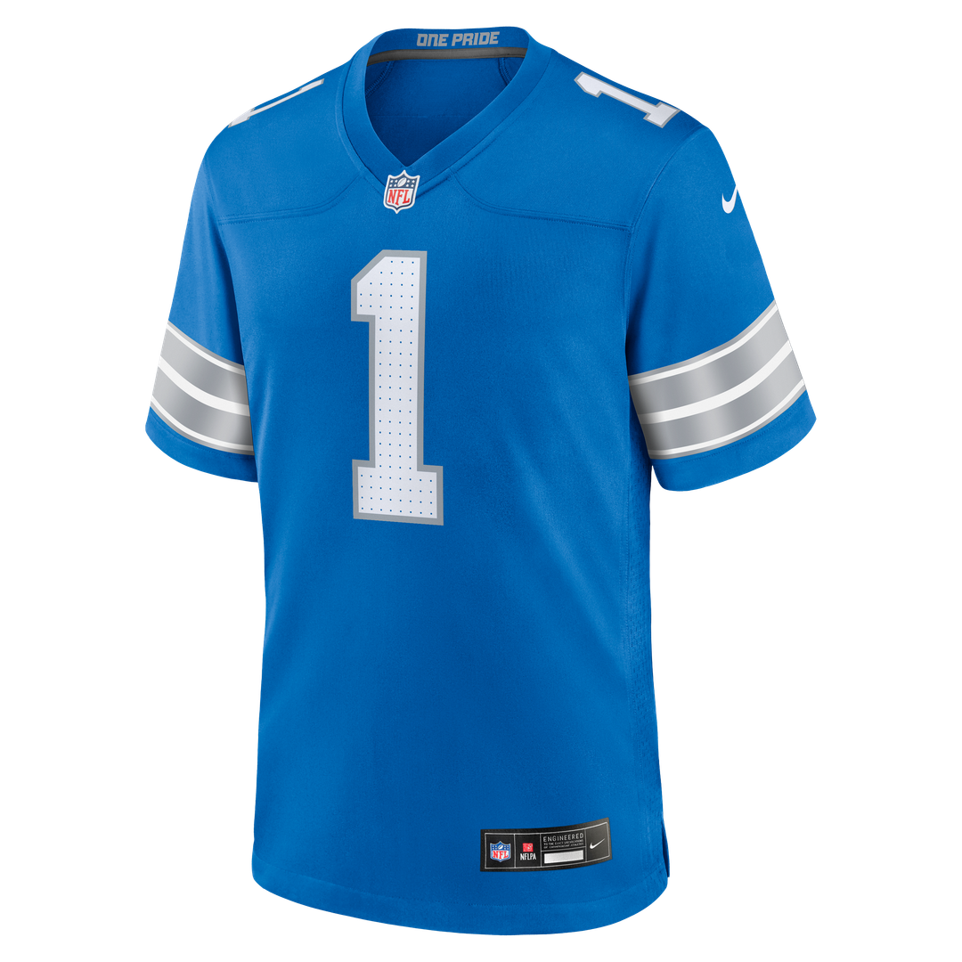 Detroit Lions Number 1 Dad Blue Game Jersey | NFL Football Jersey