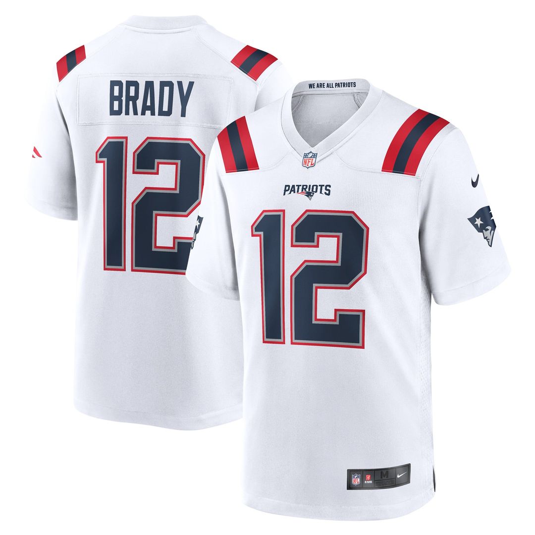 New England Patriots Tom Brady White Retired Game Jersey | NFL Football Jersey