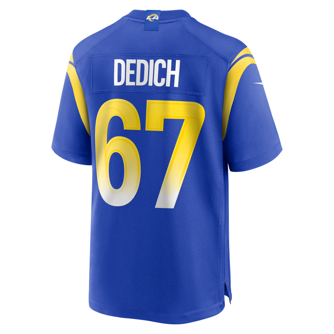 Los Angeles Rams Justin Dedich Royal Game Jersey | NFL Football Jersey