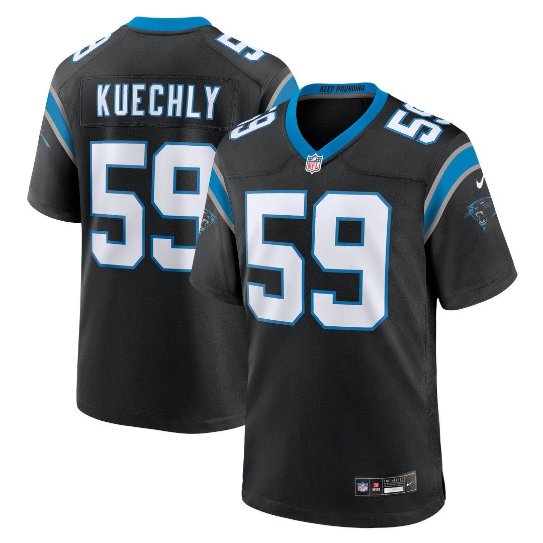 Carolina Panthers Luke Kuechly Black Team Game Jersey | NFL Football Jersey