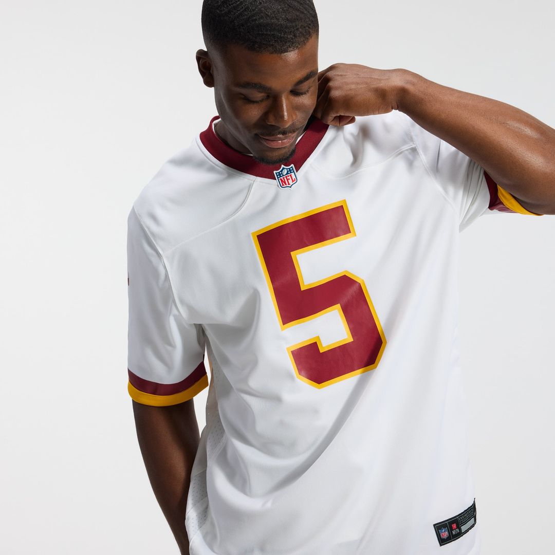 Hail Raiser Men's Washington Commanders Jayden Daniels Black Alternate Game Jersey | NFL Football Jersey