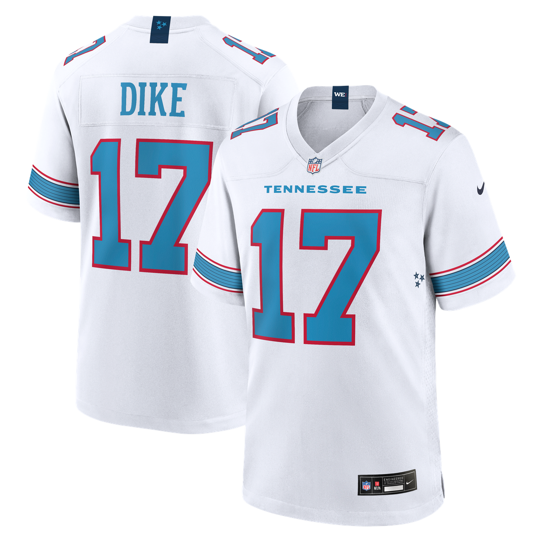 Tennessee Titans Chimere Dike White Game Jersey | NFL Football Jersey