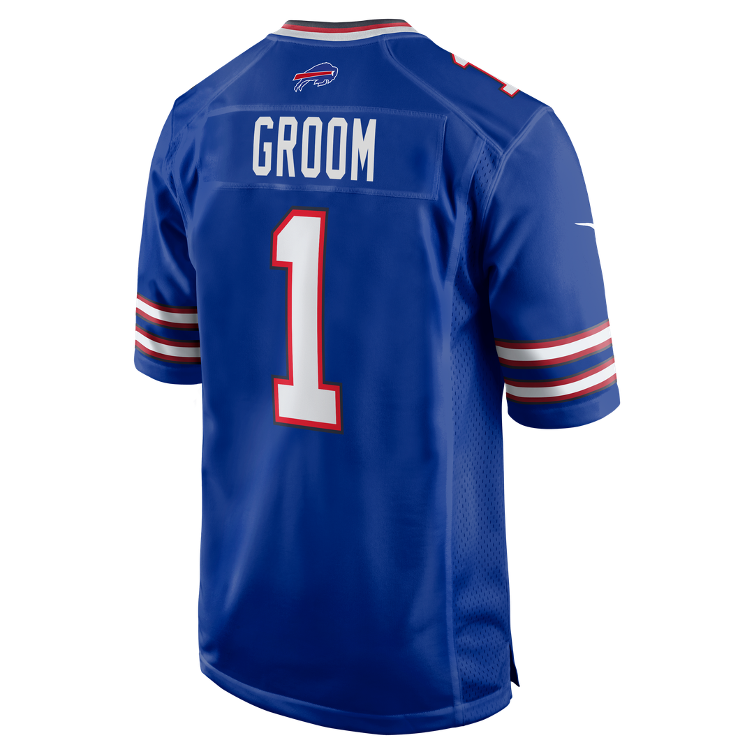 Buffalo Bills Number 1 Groom Royal Game Jersey | NFL Football Jersey