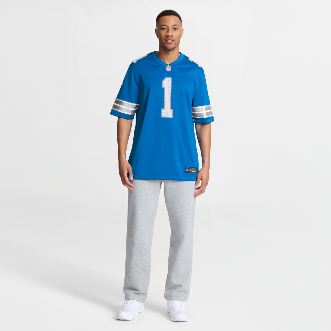 Detroit Lions Number 1 Dad Blue Game Jersey | NFL Football Jersey